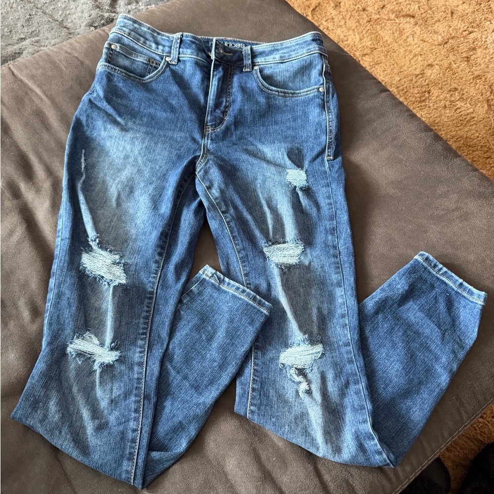 Maurices Light Blue Distressed high rise  Skinny Jeans size 10 reg